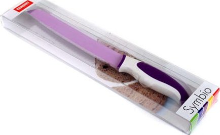 BANQUET Nerezový nůž na chléb s nepřilnavým povrchem 31,5cm Symbio, fialový