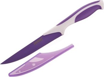 BANQUET Praktický nůž 5'' 12,5cm 23,5cm + pouzdro na čepel SYMBIO NEW, barva fialová