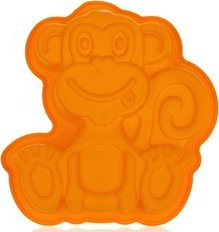 BANQUET Silikonová forma opička 19,5x19,5x4,7cm Culinarie orange