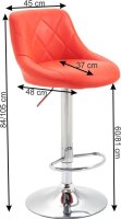 Barová židle MARID, červená / chromová