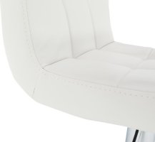 Bílá barová židle, ekokůže/ chrom, KANDY New