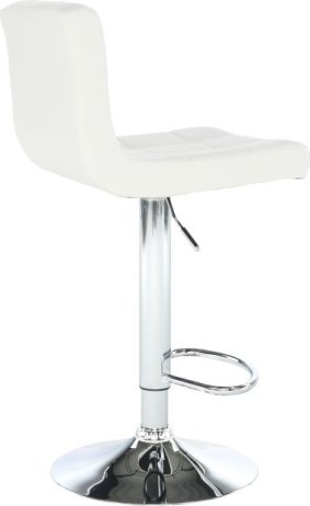 Bílá barová židle, ekokůže/ chrom, KANDY New