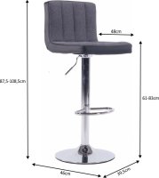 Barová židle HILDA, šedá / černá