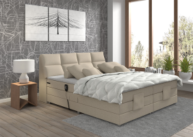 Béžová polohovací postel Chaire Boxspring 160x200 cm