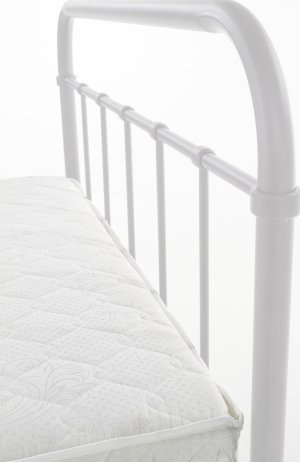 Bílá kovová postel LINDA 120