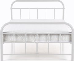 Bílá kovová postel LINDA 120