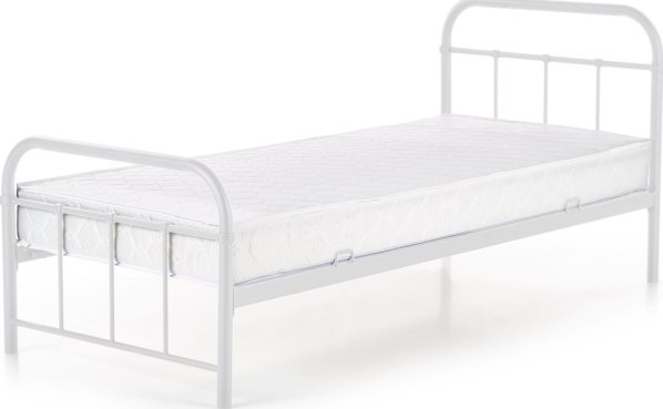 Bílá kovová postel LINDA 90