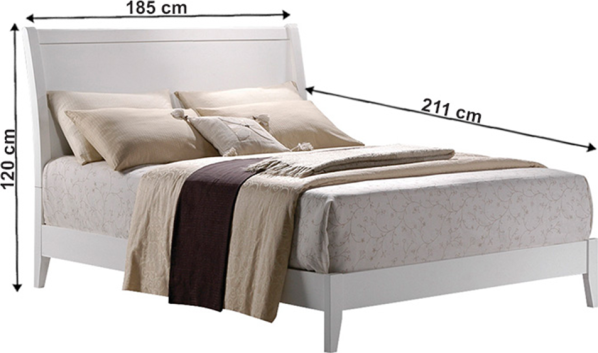 Bílá postel Luxx 180x200 cm