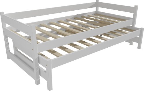 Bílá postel s výsuvnou přistýlkou DPV003-90