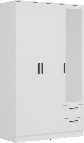 Bílá šatní skříň se zrcadlem MONTANA MT03