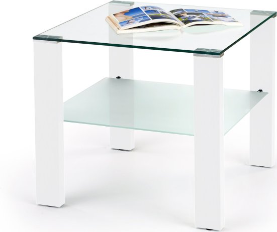 Bílý konferenční stolek Simple H, čtverec