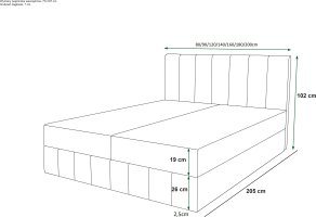 Boxspringová postel BAHAMA Monolith-15 140x200 cm