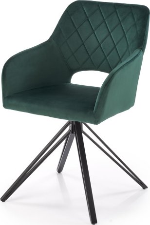 Čalouněná jídelní židle K535 tmavězelená