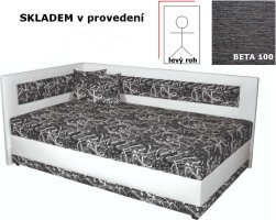 Čalouněná postel Andra 1, levý roh, 90x200 cm