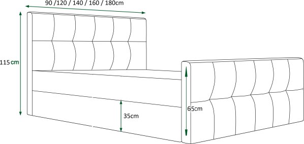Čalouněná postel BLIND Monolith 15 160x200 cm