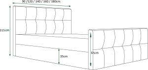 Čalouněná postel BLIND Monolith 92 90x200 cm