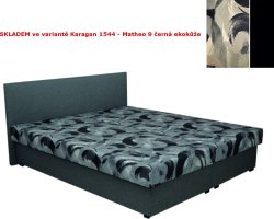 Čalouněná postel Fox, černá ekokůže, 160x200cm