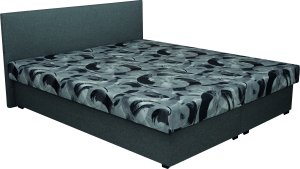 Čalouněná postel Fox, černá ekokůže, 160x200cm