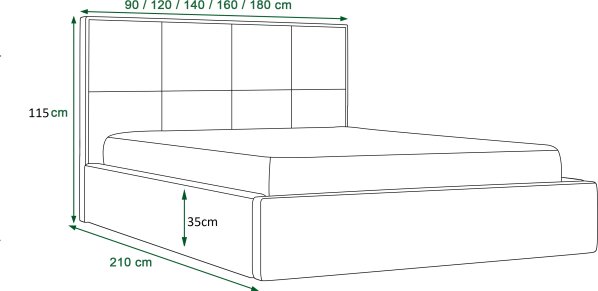 Čalouněná postel GERD Monolith 15 90x200 cm
