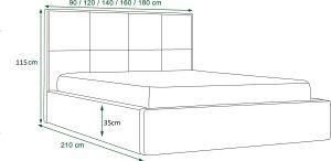 Čalouněná postel GERD Monolith 72 90x200 cm