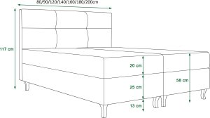 Boxspringová postel LIMBA Monolith-02 140x200 cm