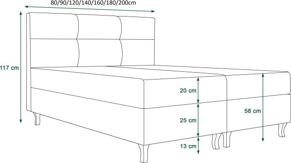 Boxspringová postel LIMBA Monolith-15 160x200 cm