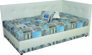 Čalouněná postel Rozárka 120x200 cm, Levá, pev.rošt, Kombiflex
