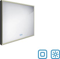 Černé LED zrcadlo ZPC 13003VX-90 80x70 cm
