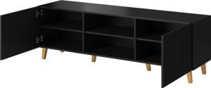 Černý TV stolek PAFOS 2D2K