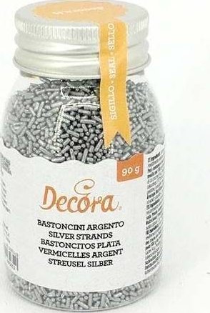 Cukrové sypání stříbrné tyčinky 90g - Decora