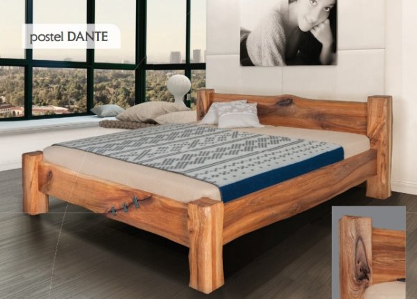Designová masivní postel DANTE