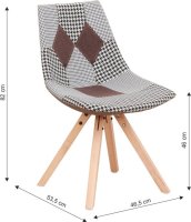 Židle Tallado 2, látka patchwork
