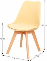 Designová židle BALI, cappucino vanilková/buk