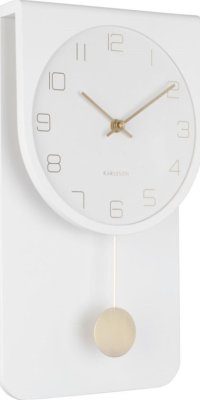 Designové kyvadlové nástěnné hodiny 5779WH Karlsson 39cm