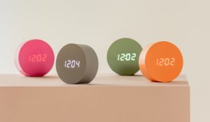 Designové LED hodiny s budíkem 5981GY Karlsson 9cm