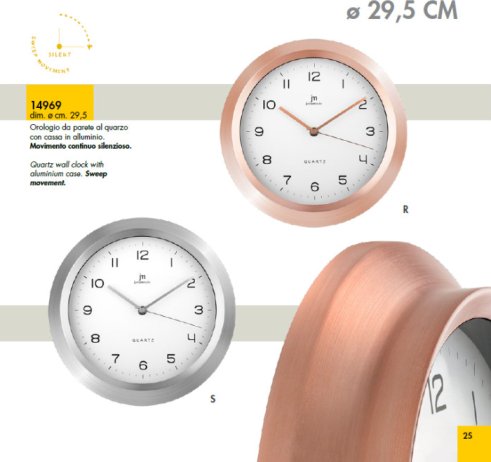 Designové nástěnné hodiny 14969R Lowell 29,5cm