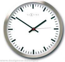 Designové nástěnné hodiny 2518 Nextime Stripe white 15cm
