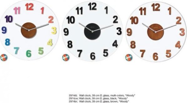 Designové nástěnné hodiny 2974di Nextime Woody colour 39cm