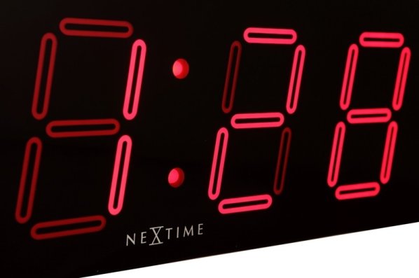 Designové nástěnné digitální LED hodiny 3059 Nextime Big D 52cm