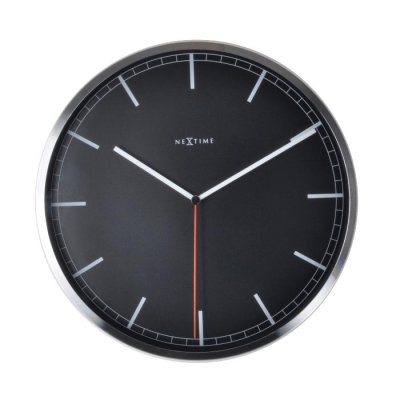 Designové nástěnné hodiny 3071zw Nextime Company Black Stripe 35cm