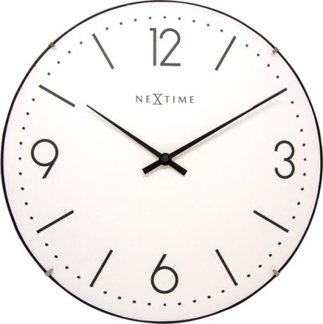 Designové nástěnné hodiny 3157wi Nextime Basic Dome 35cm