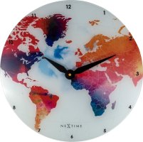 Designové nástěnné hodiny 8187 Nextime Colorful World 43cm