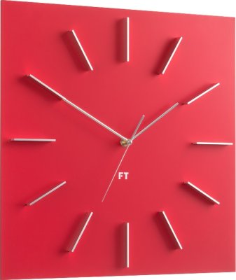 Designové nástěnné hodiny Future Time FT1010RD Square red 40cm