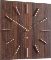 Designové nástěnné hodiny Future Time FT1010WE Square dark natural brown 40cm