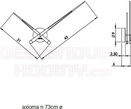 Designové nástěnné hodiny Nomon Axioma Gold Wenge 73cm