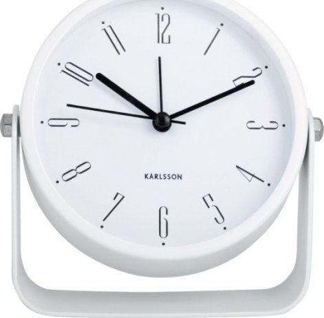 Designový budík 5989WH Karlsson 12cm