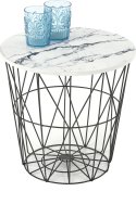 Designový stolek HARISSA B bílý mramor