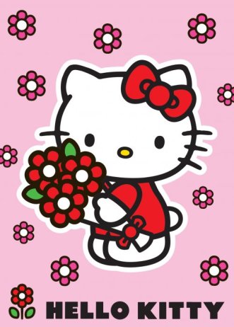 Dětský koberec Hello Kitty Red flowers 18