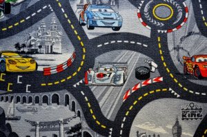 Dětský koberec The World od Cars 97 šedý, 200x200 cm