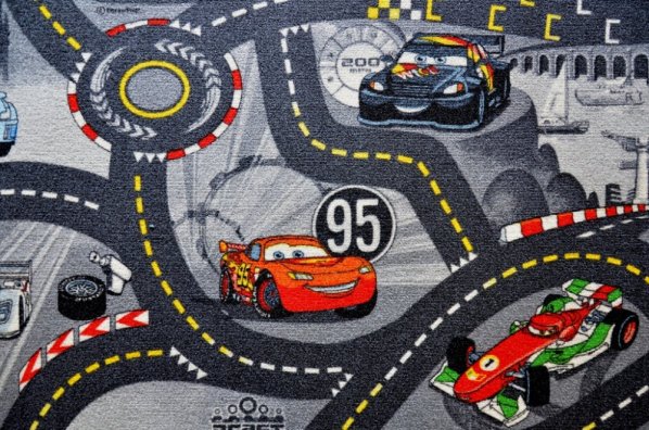 Dětský koberec The World od Cars 97 šedý, 200x200 cm